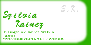 szilvia kaincz business card